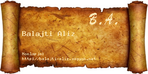 Balajti Aliz névjegykártya